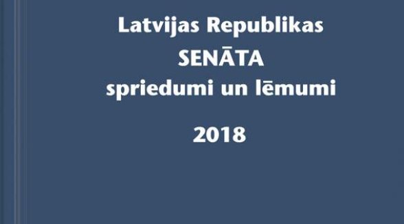 Izdota Senāta spriedumu un lēmumu gadagrāmata