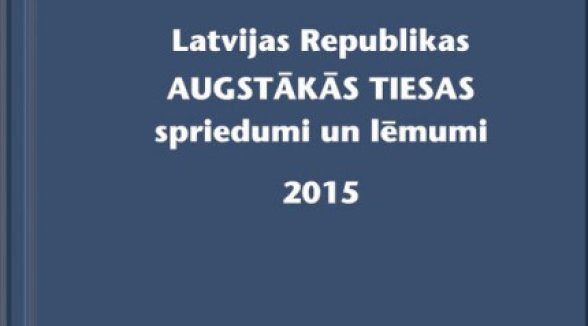 Izdots divdesmitais Augstākās tiesas nolēmumu krājums